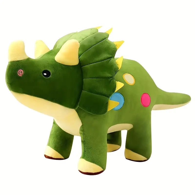 Peluche Tricératops – Dinosaure tacheté d'arc-en-ciel