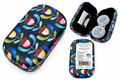 Floral contact lens travel case with mirror and removable lens holder