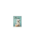 White Dog Birthday Cake Celebration Card