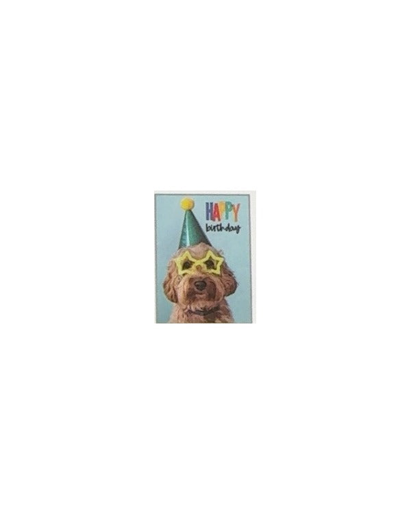 Party Dog Star Glasses Birthday Card