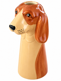 Cocker Spaniel ceramic dog vase angled view
