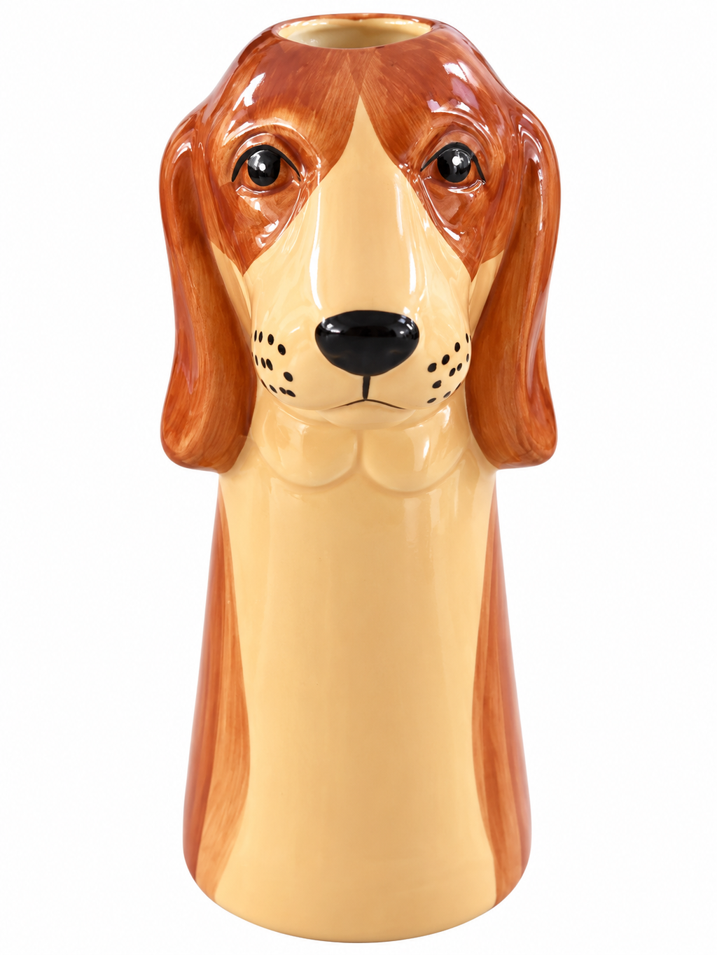 Cocker Spaniel ceramic dog vase front view