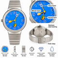 Novelty blue dial food themed quartz wristwatch