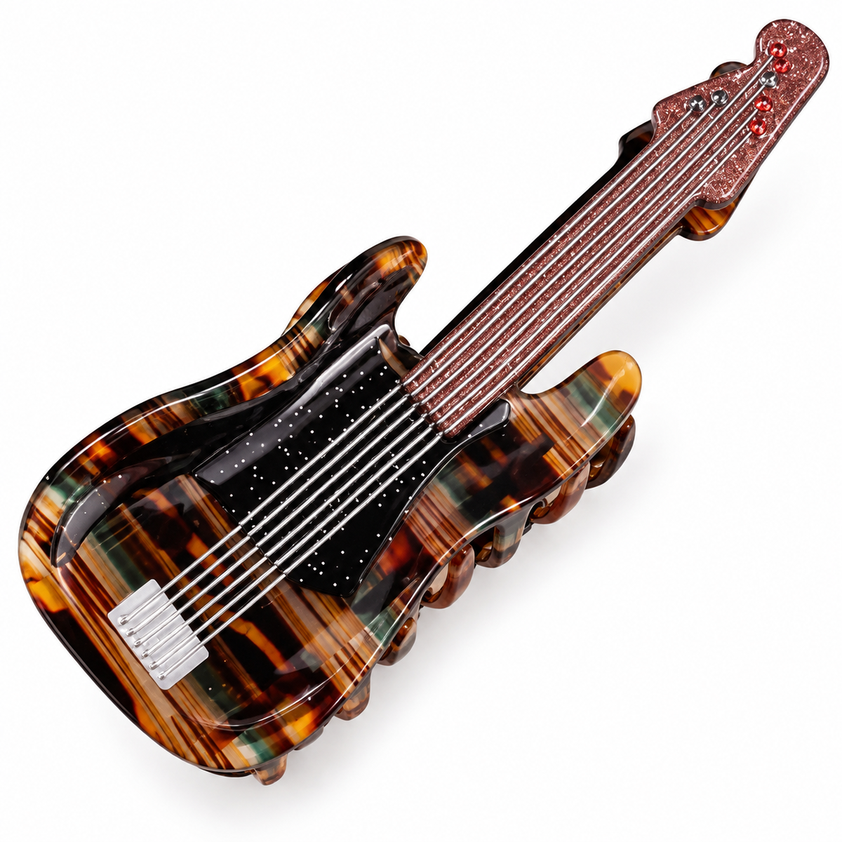 Brown bass guitar hair claw clip