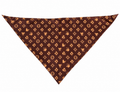 Brown paw print triangular polyester pet bandana on white background