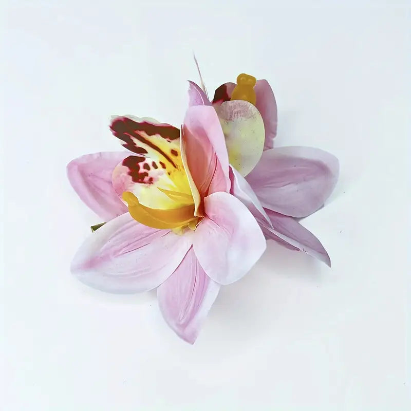 Barrette à cheveux Orchidée – Accessoire floral en tissu bohème