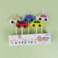 Colorful Car Birthday Candles – Set of 5 Fun Cake Toppers for Kids' Parties