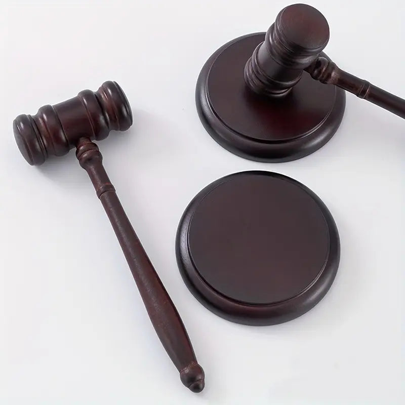 Courtroom Hammer with Sound Base – Wooden Gavel Set for Judges, Auctioneers & Ceremonies