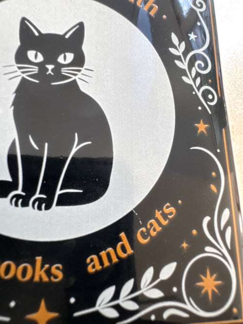 Black Cat, Coffee Book Lover Ceramic Mug – 290ml ( sold AS IS)