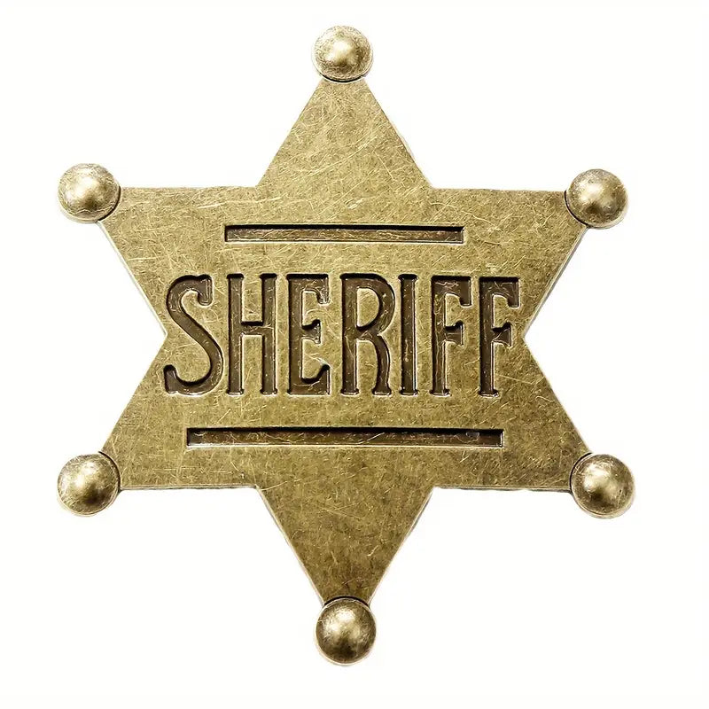 Retro Sheriff Star Badge – Gold