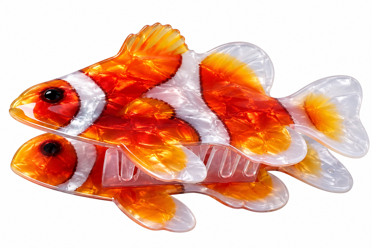 Clownfish novelty hair claw clip on white background