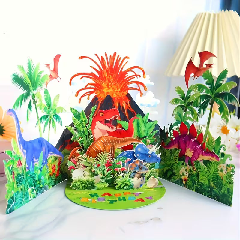 Pop-Up Dinosaur Greeting Card with Envelope
