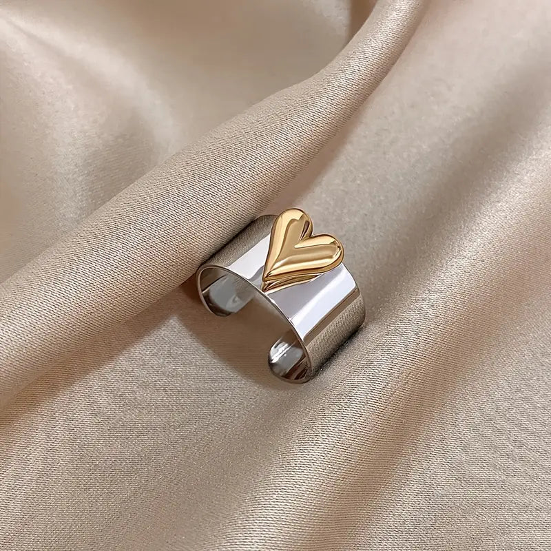 Dual-Tone Heart Ring
