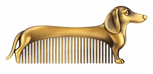 Dachshund shaped vintage-style metal comb