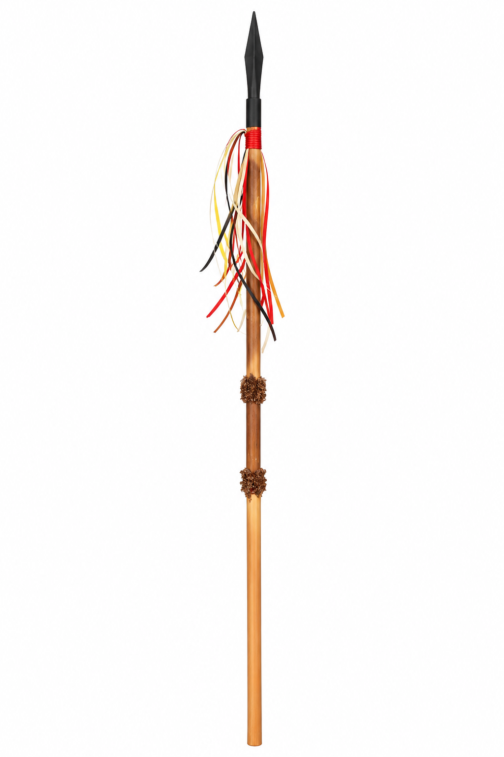 Decorative costume spear with multicoloured ribbons