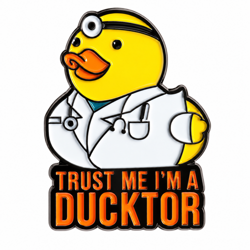 Ducktor enamel metal pin brooch, 2–3 cm