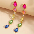 Rainbow Tassel Crystal Earrings – Pride Party Edition