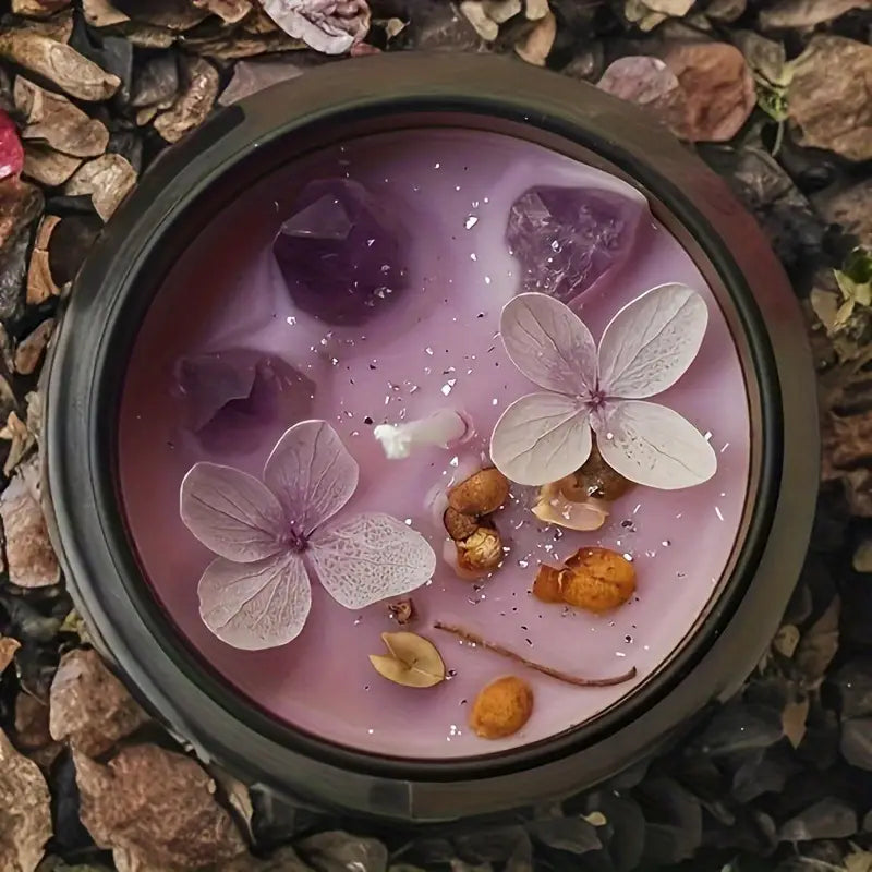Lavender Crystal Soy Candle