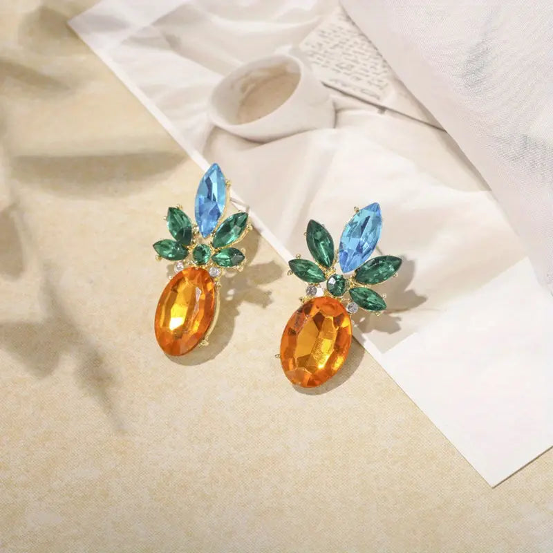 Boucles d'oreilles à tige en forme d'ananas
