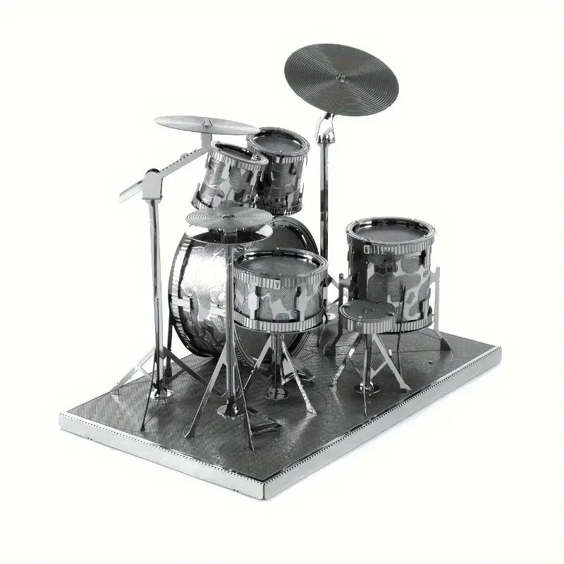 3D Metal Drum Set Puzzle – Miniature DIY Model Kit
