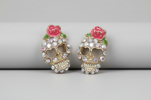 Gilded Calavera Studs