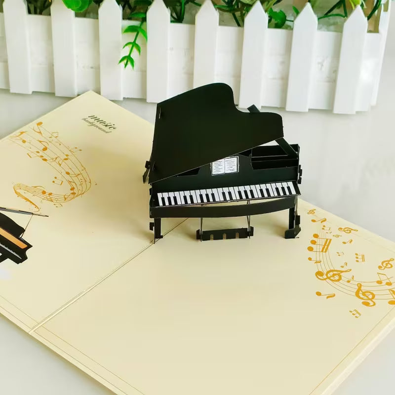 3D Pop-Up Piano Greeting Card