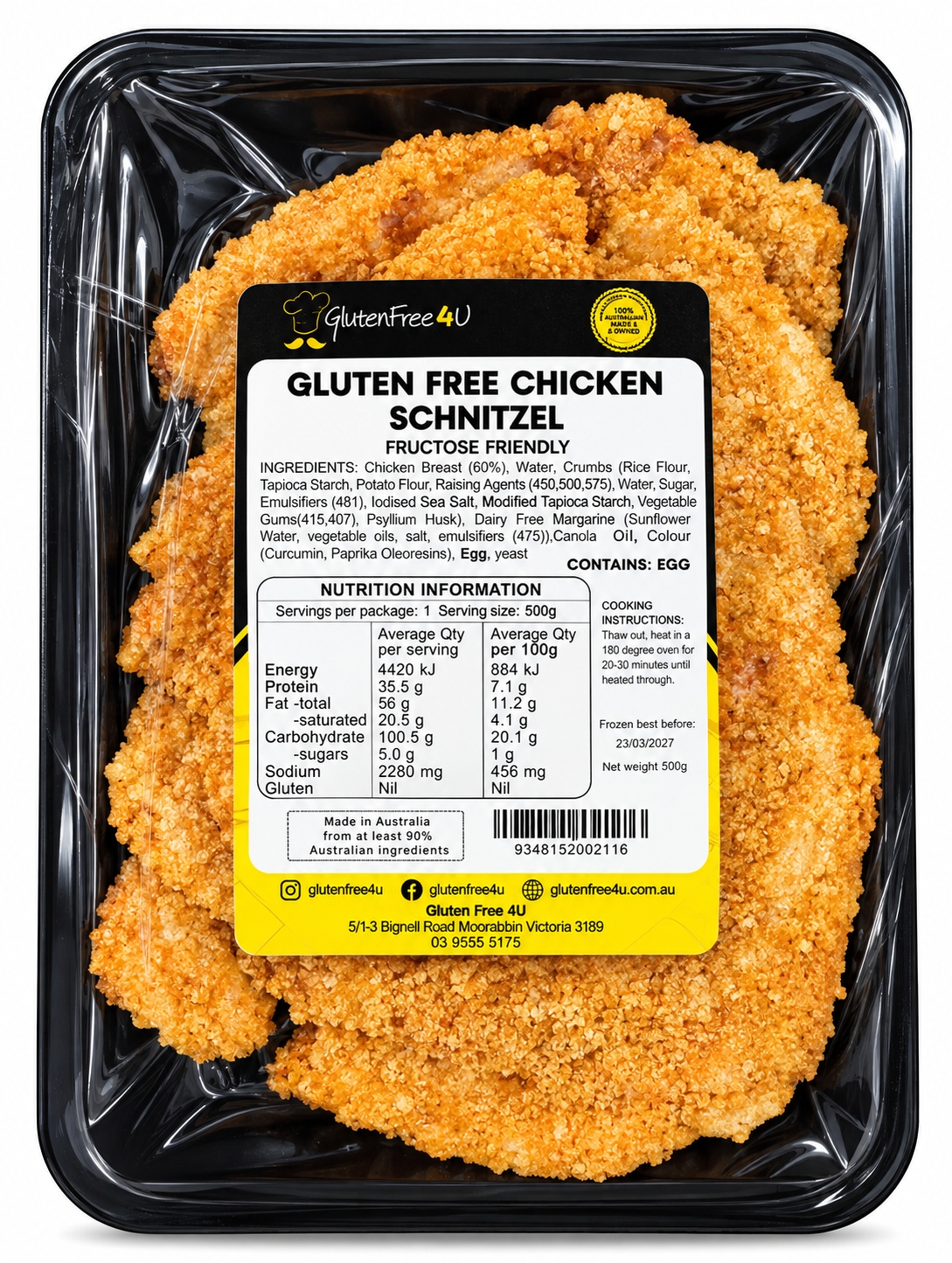 Gluten-Free Chicken Schnitzel 500g