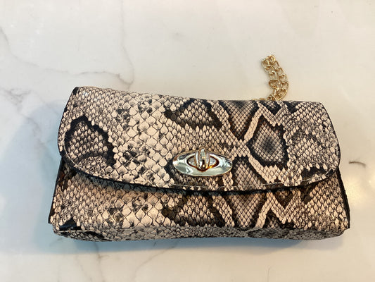 Faux Snake Skin Convertible Waist Bag