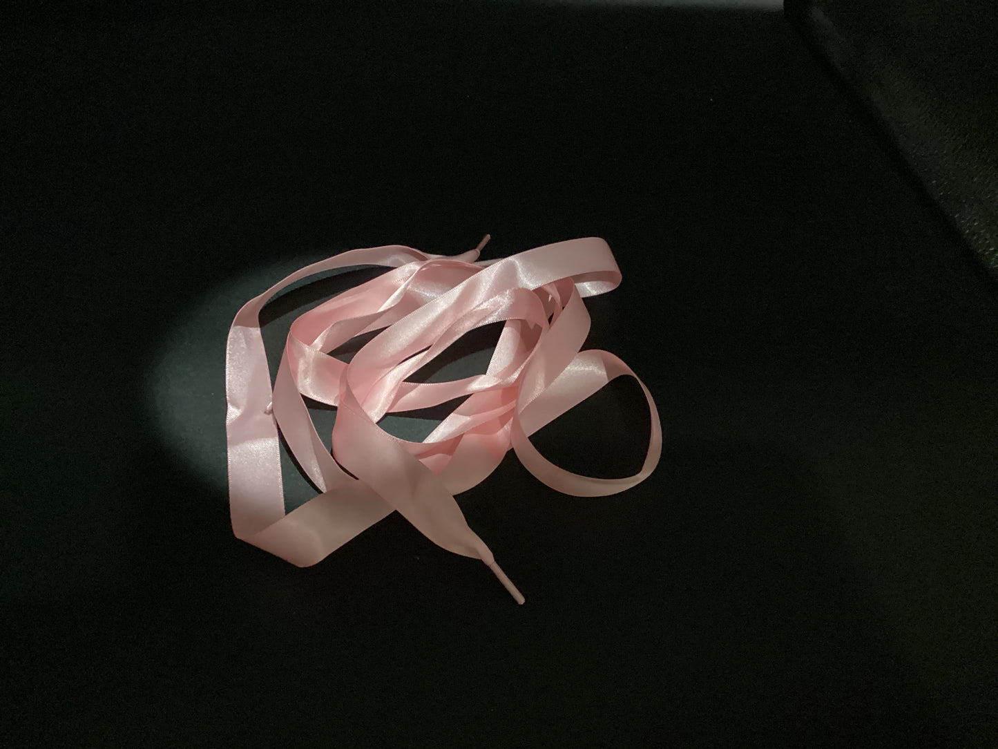 Pink satin  ribbon shoelaces