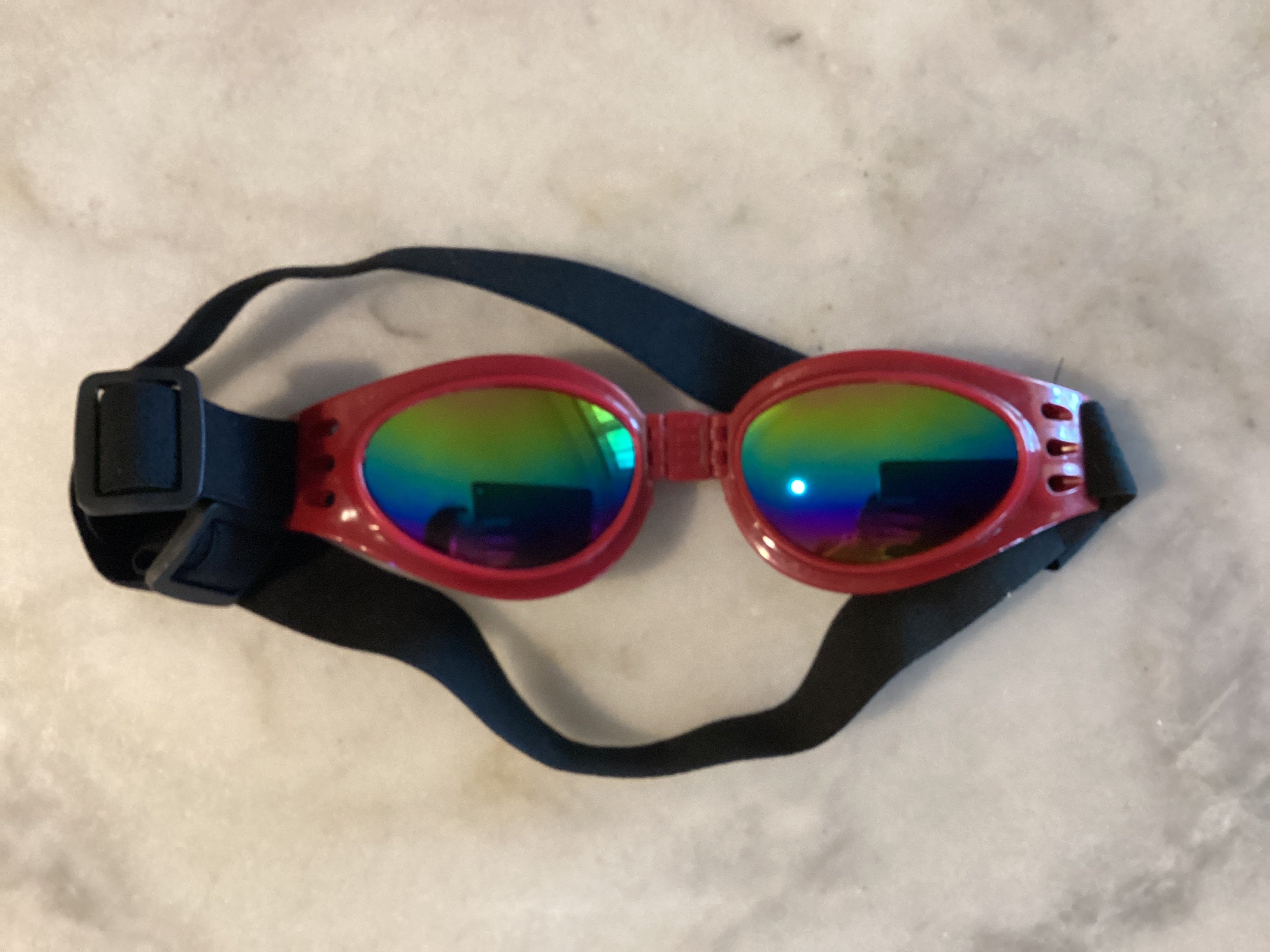 Lunettes de soleil pour chien avec sangles pour le menton et la tête