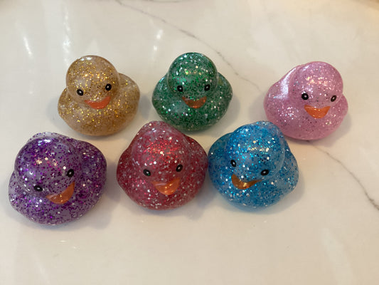 Glitter rubber ducks