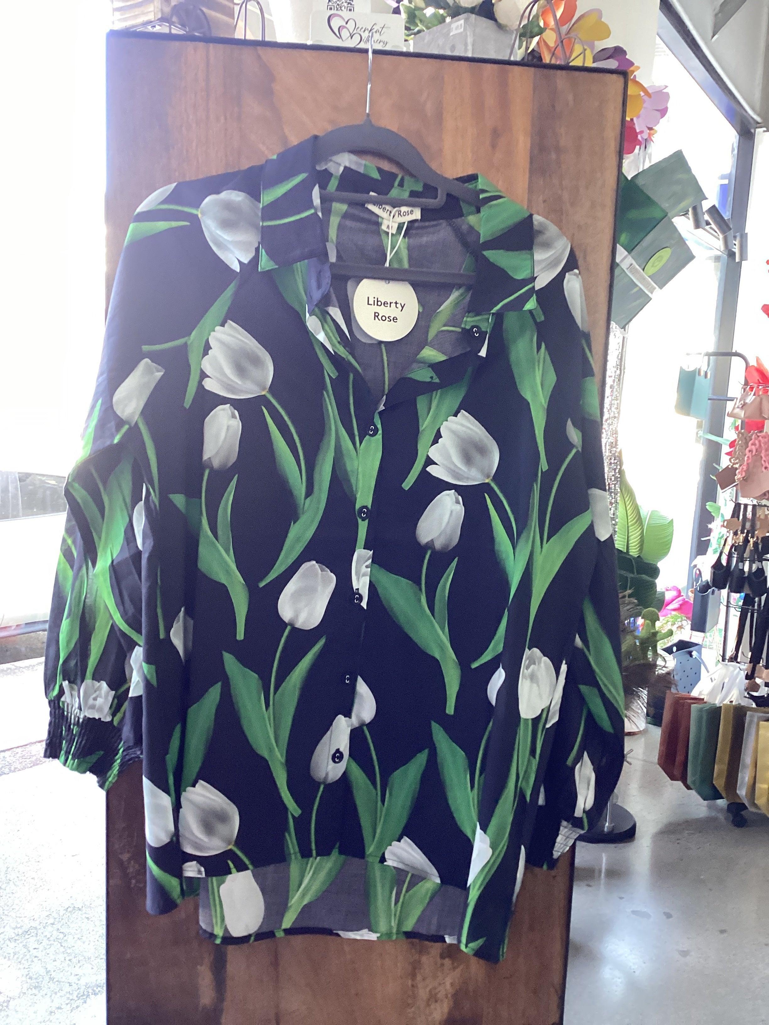 Chemise à manches longues tulipe Liberty Rose