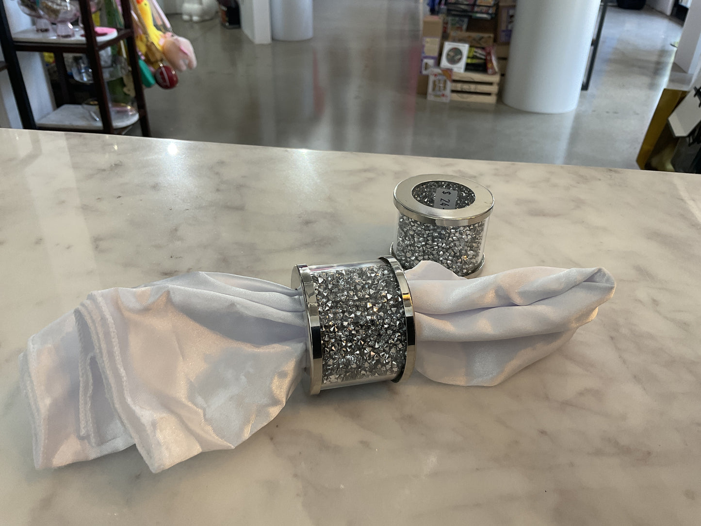 Diamonte Silver Napkin Holder