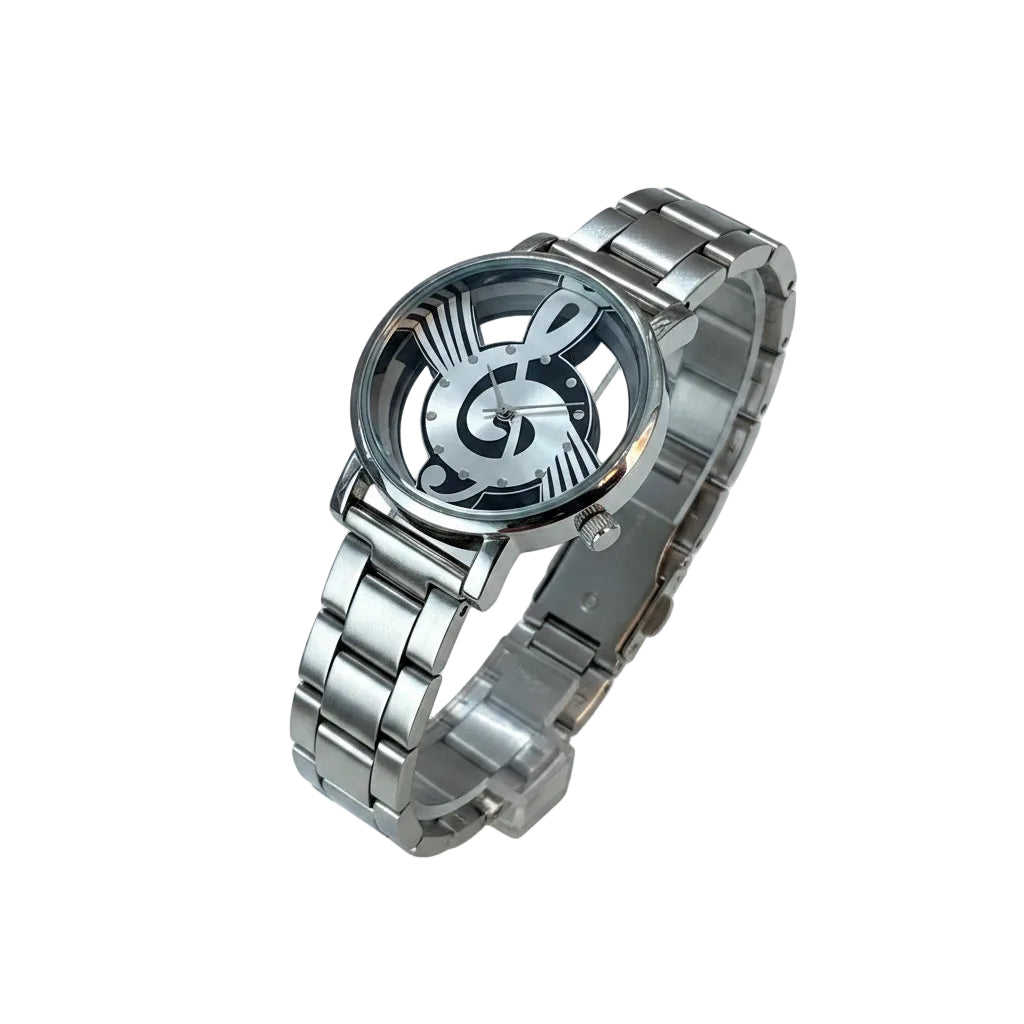 Montre note de musique en acier inoxydable