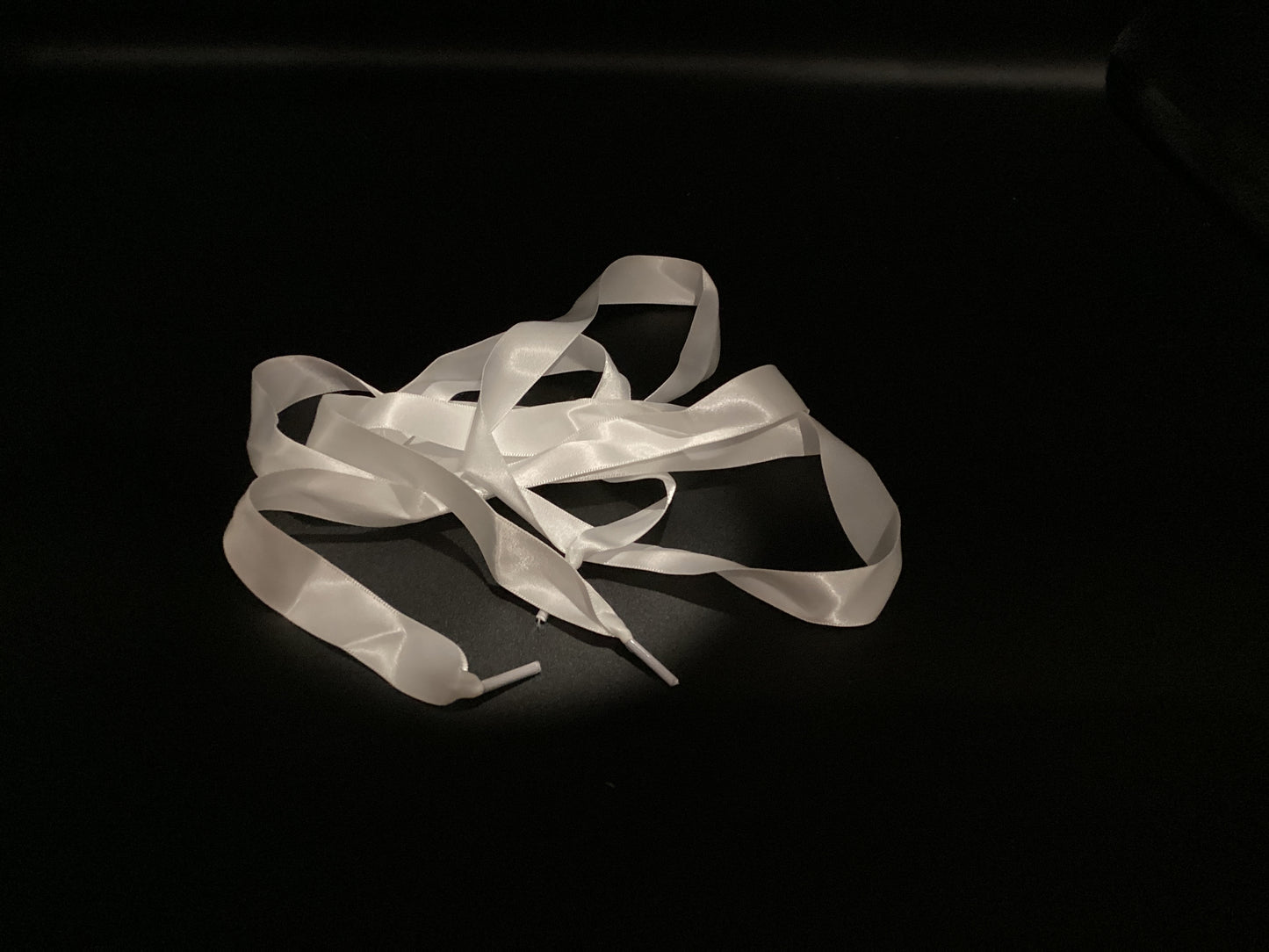 White satin ribbon Shoelaces