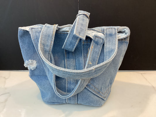 Denim clutch handbag