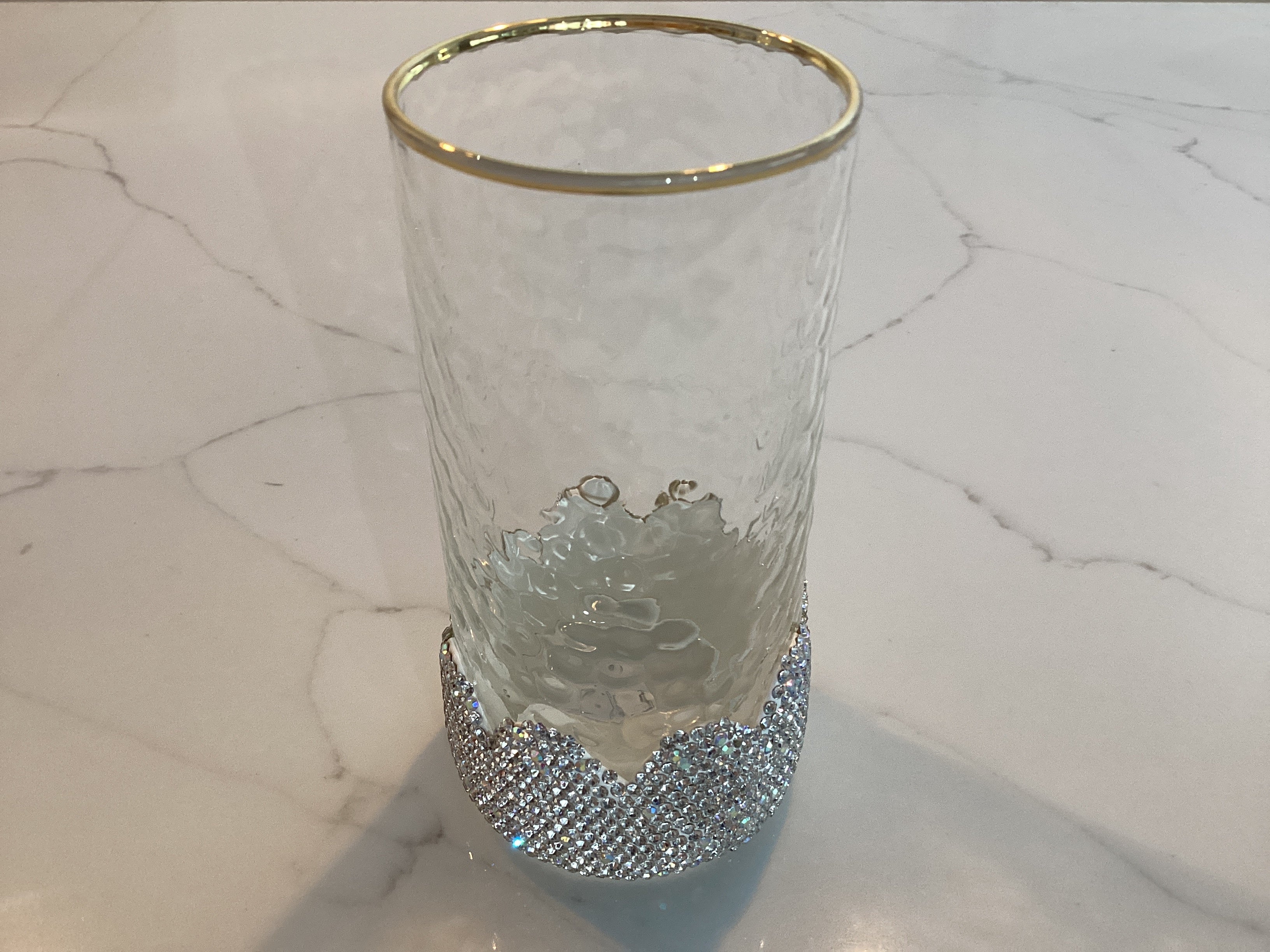 Diamonte tall glass tumblers