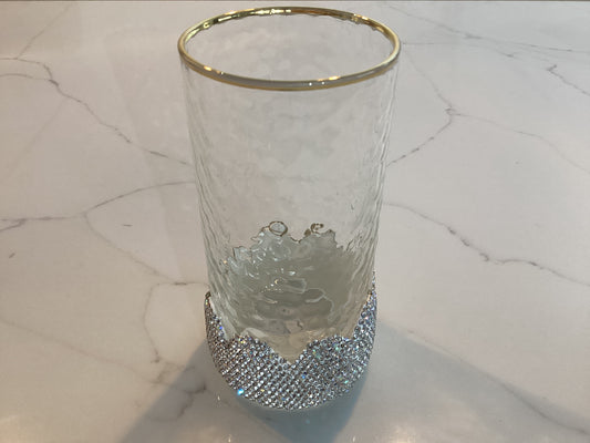 Diamonte tall glass tumblers