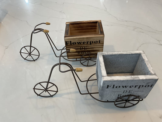 Bicycle with flowerpot stand