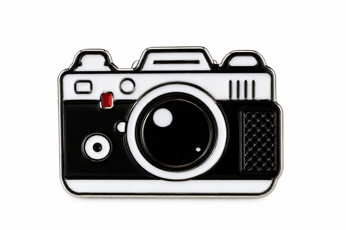 Black Camera Enamel Metal Pin