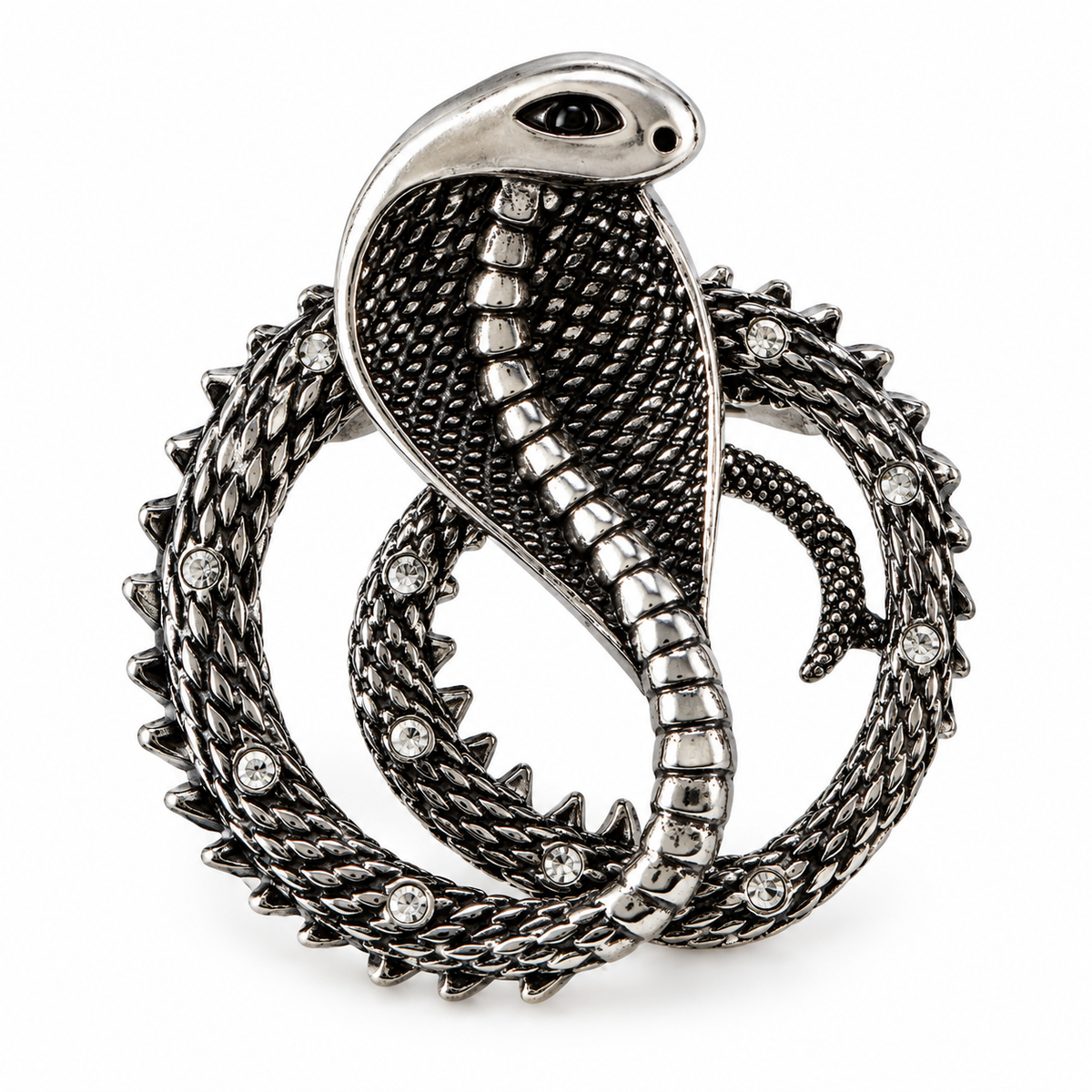 Antique Silver-Tone Cobra Snake Brooch – 5 × 5 cm (Copy)