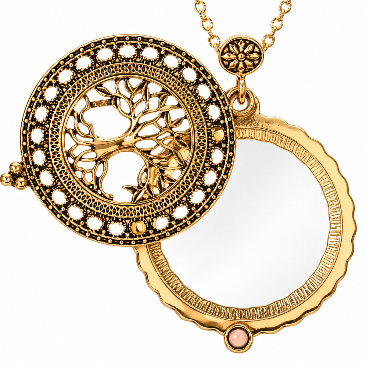 Tree of Life Neck magnifying glass on necklace