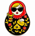 Matryoshka fashion doll enamel pin