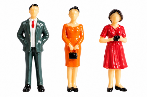Example only: assorted miniature people figurines, designs vary