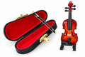 Handcrafted miniature violin with case bow and display stand