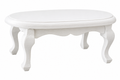 Miniature vintage-style white painted wooden oval coffee table