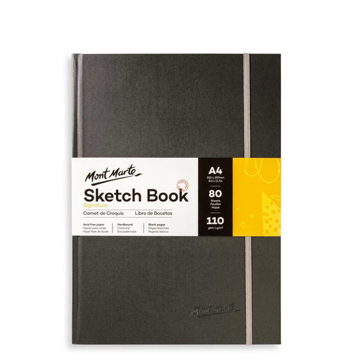 Mont Marte A4 grey hardbound sketchbook with 80 sheets of 110gsm acid-free paper