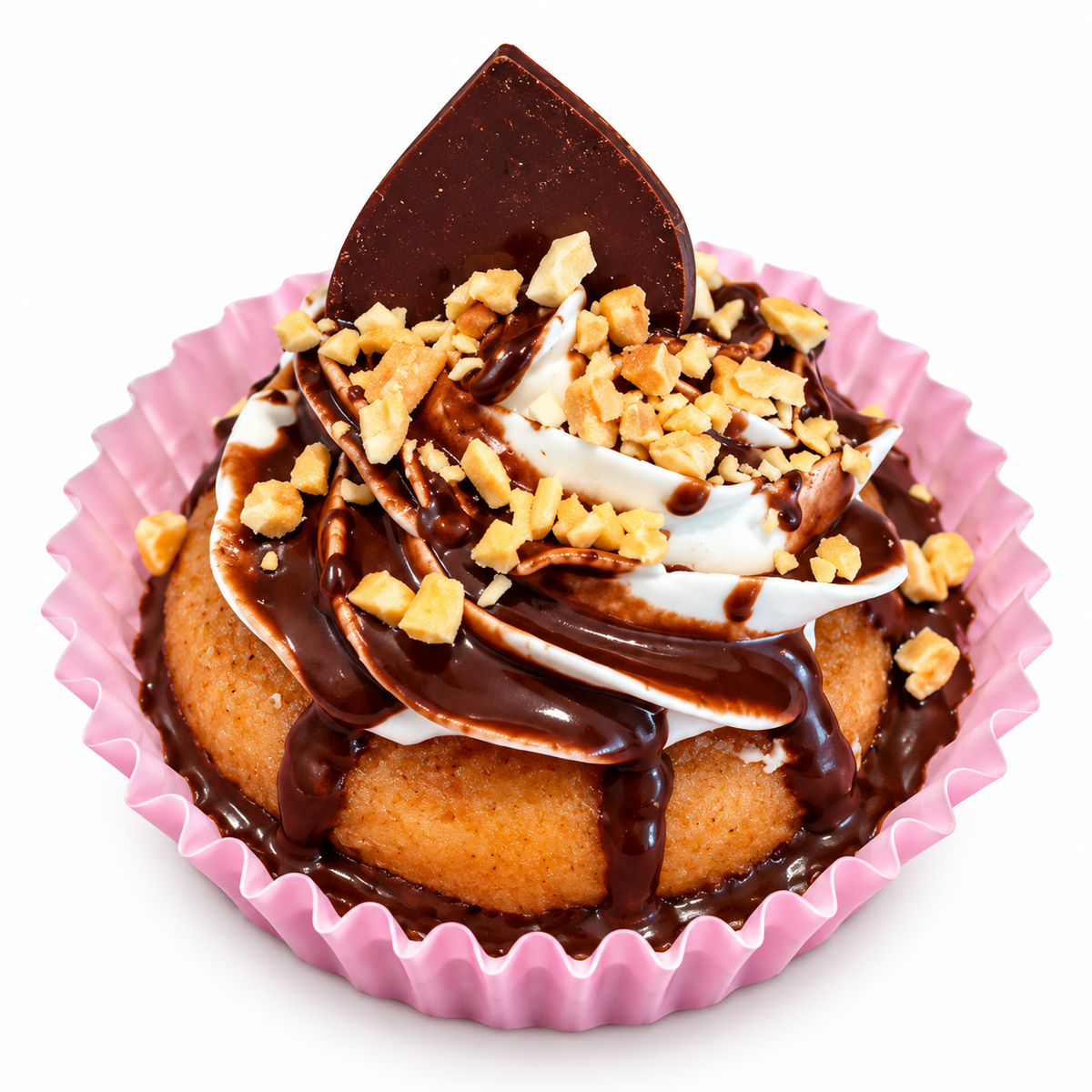 Peanut Choc Donut on white background