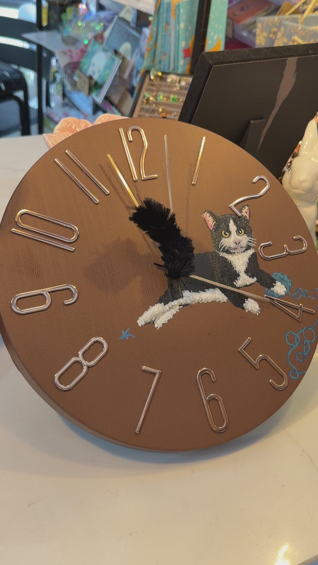 Handcrafted Cat Clock