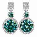 S925 sterling silver 5 carat moissanite drop earrings